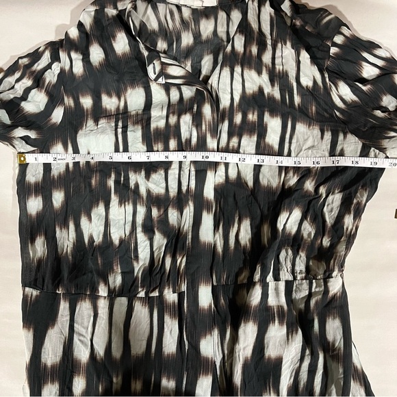 Bella Dahl Elegant Black and White Maxi Women's Dress Abstract Tie Dyes - Picture 10 of 12